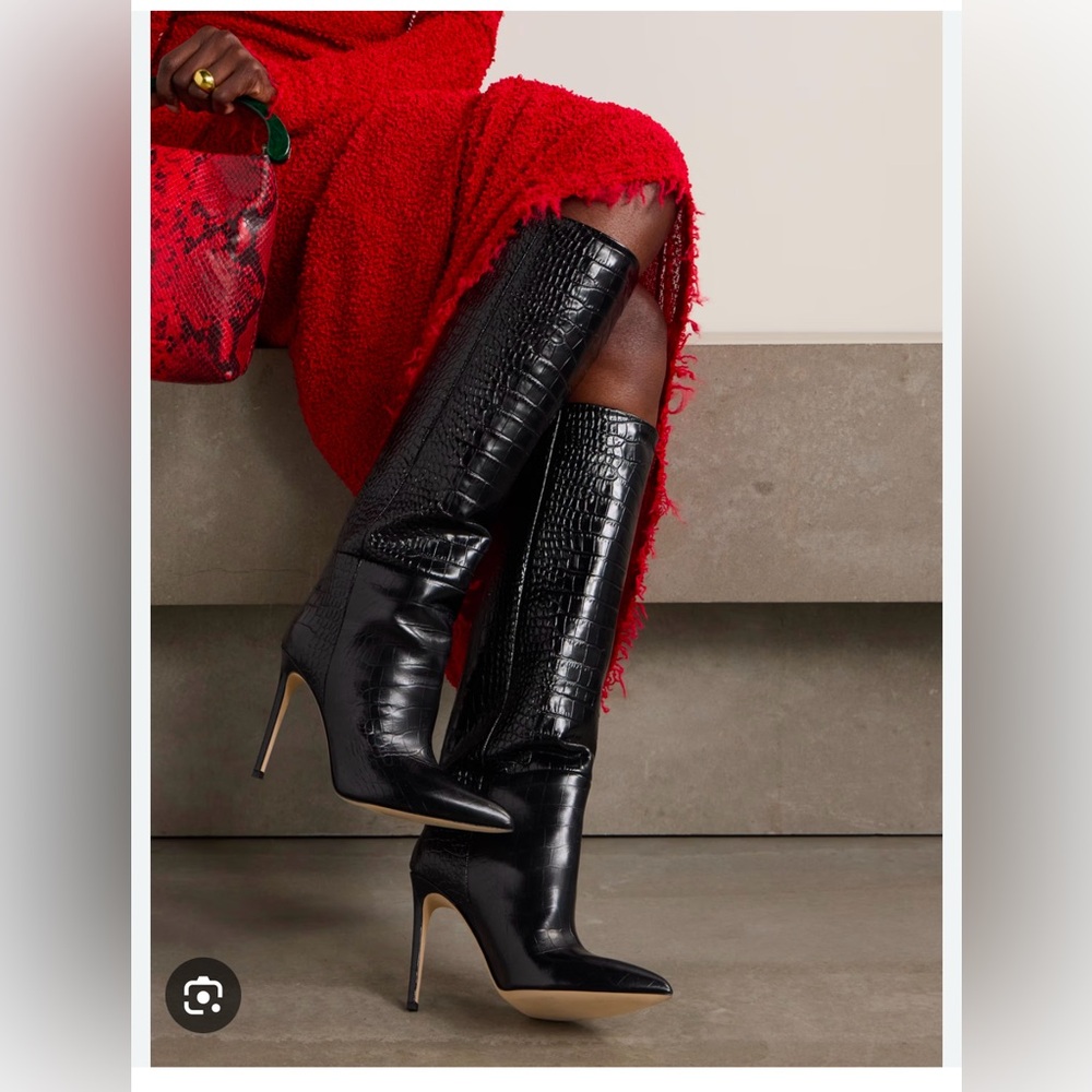 PARIS TEXAS - embossed crocodile effect boots black - black size 38(EU) / 8(US)
